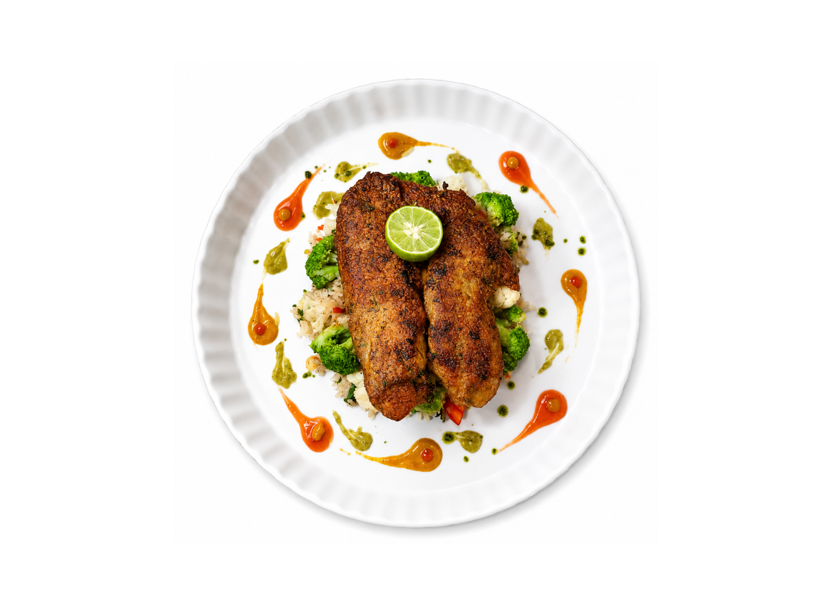 Grilled Tilapia presented at Dani Juice Bar & Restaurant