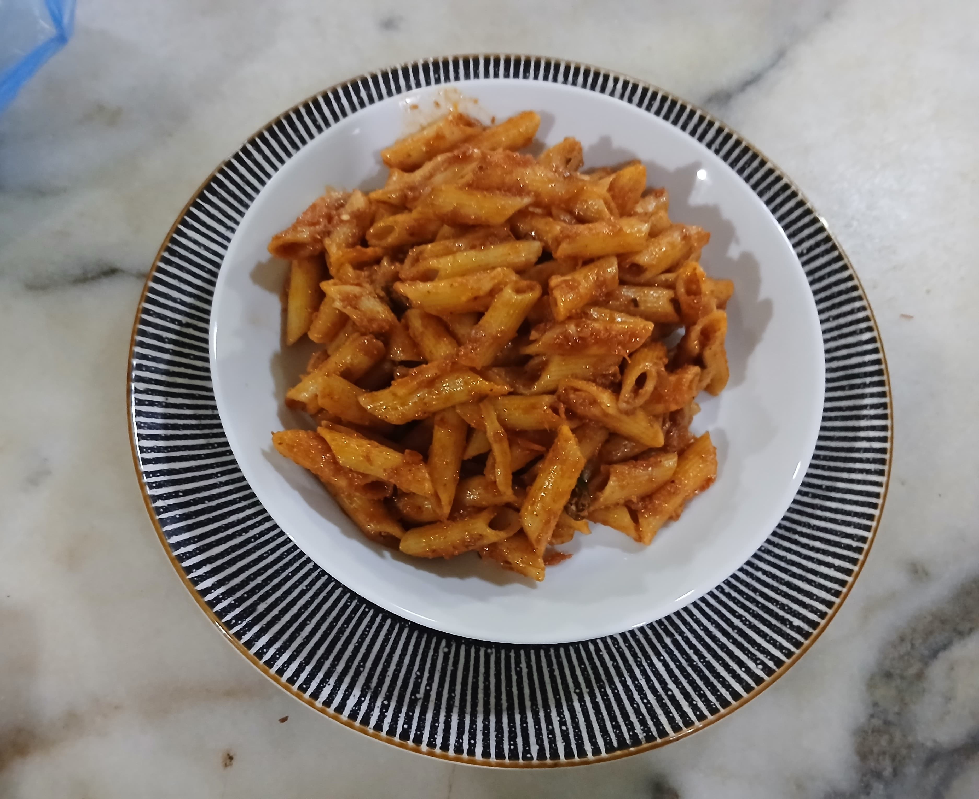 Macaroni with Tomato presented at Dani Juice Bar & Restaurant