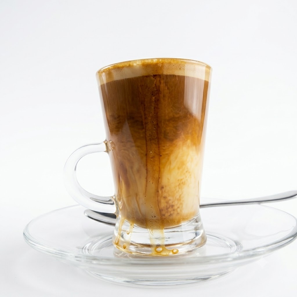 Macchiato presented at Dani Juice Bar & Restaurant
