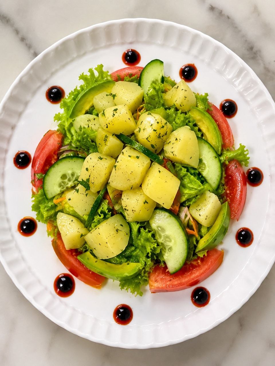 Potato Salad presented at Dani Juice Bar & Restaurant