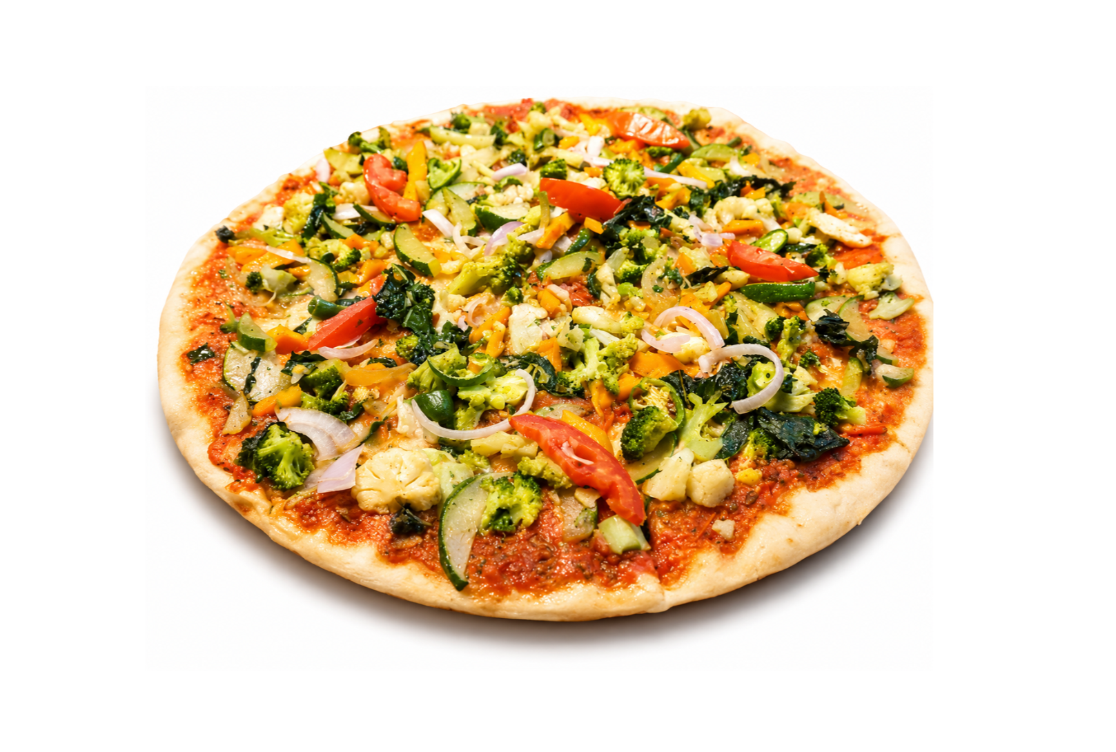 Vegetable Pizza presented at Dani Juice Bar & Restaurant